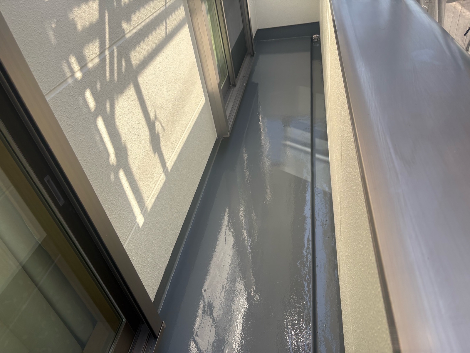 ベランダ防水　ウレタン塗膜防水　バルコニー防水　施工後